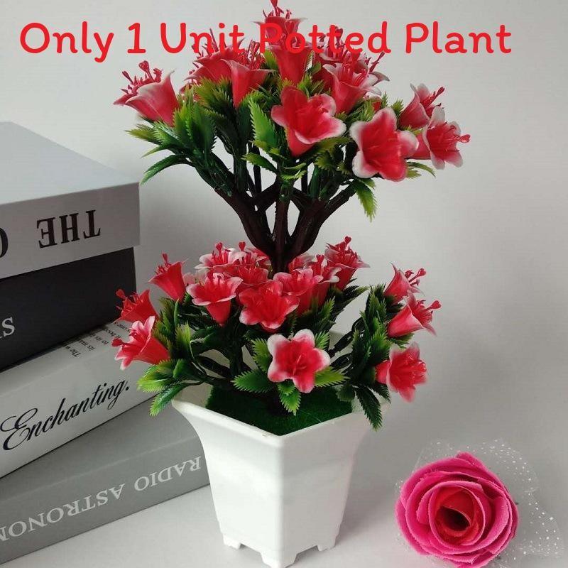 

Lily Artificial Flower Potted Plant Simulated Green Plant Decoration Ornament Bright Red