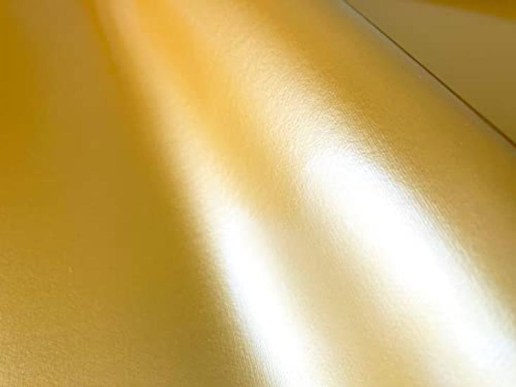 Nuno100sen Faux Leather Fabric, Enamel Gloss, Flame-Retardant (Gold), Pre-cut 122×44 Cm, 1 Mm Thick