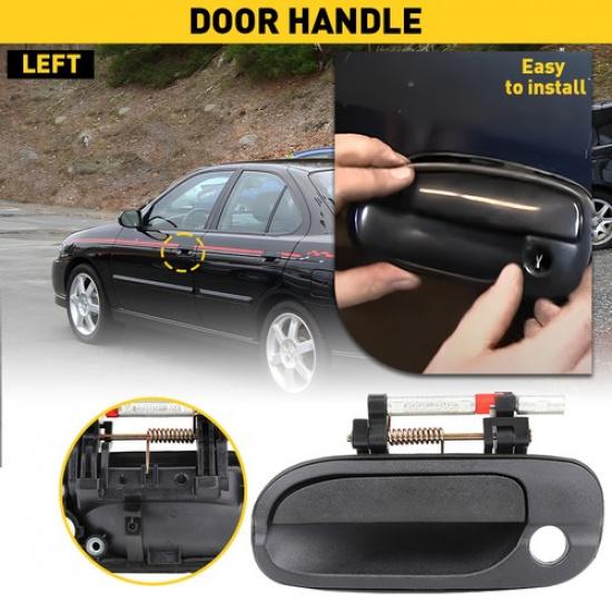 for 2000-2006 Sentra Nissan Front Left Outside Exterior Door Panel Handle Black