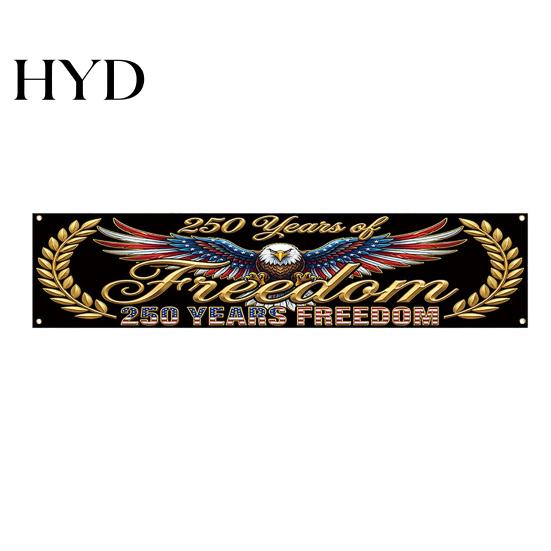 Independence Day Banner 250th Anniversary 6.5x1.5ft 250 Years of Freedom American Patriotic Decoration 1776-2026 Waterproof USA Porch Sign for