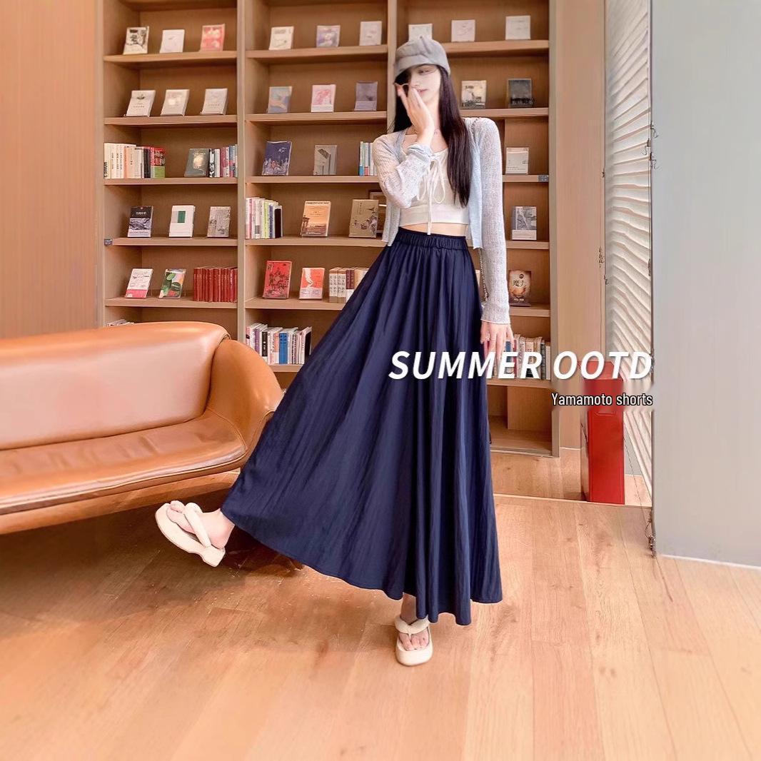 

2025 Summer Plus Size A-line High Waist Midi Skirt for a Long-Legged Look M - 51-65 kg