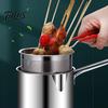 Small Deep Fryer with Basket Pot Removable Frying Basket, Durable Stainless Steel Compact Oil Filter Batch Pot, No Spill Saving for French Fries