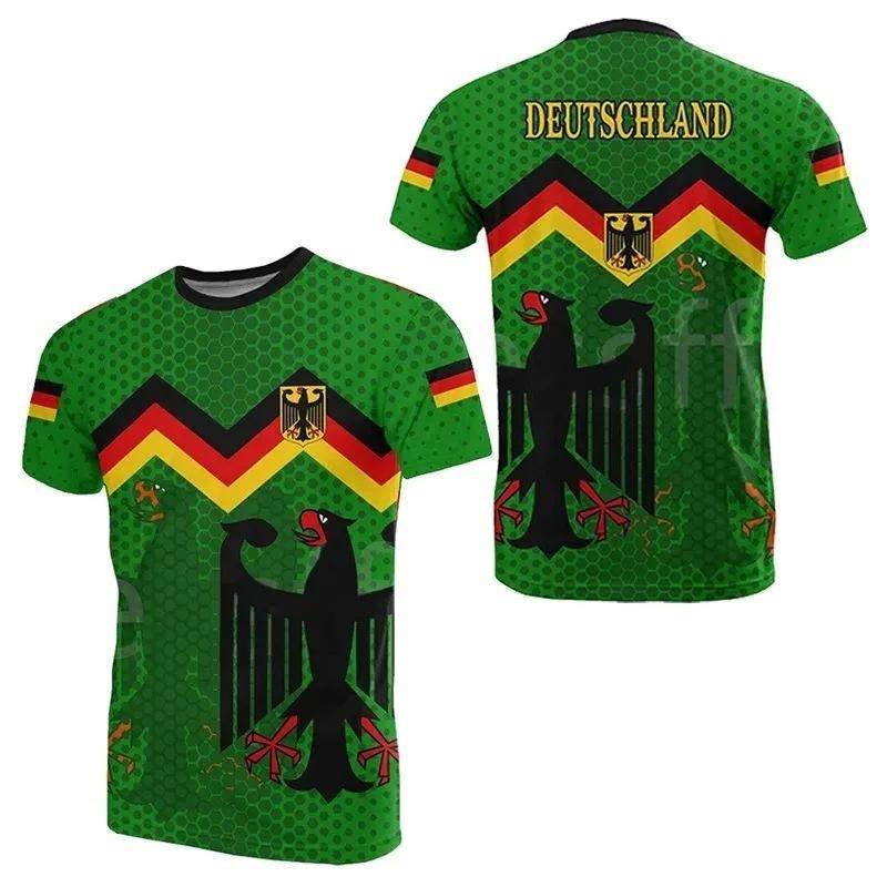 Niemcy Jedność Koszulka z Krótkim Rękawem, Stylowy T-shirt z Emblematem Flagi Niemieckiej