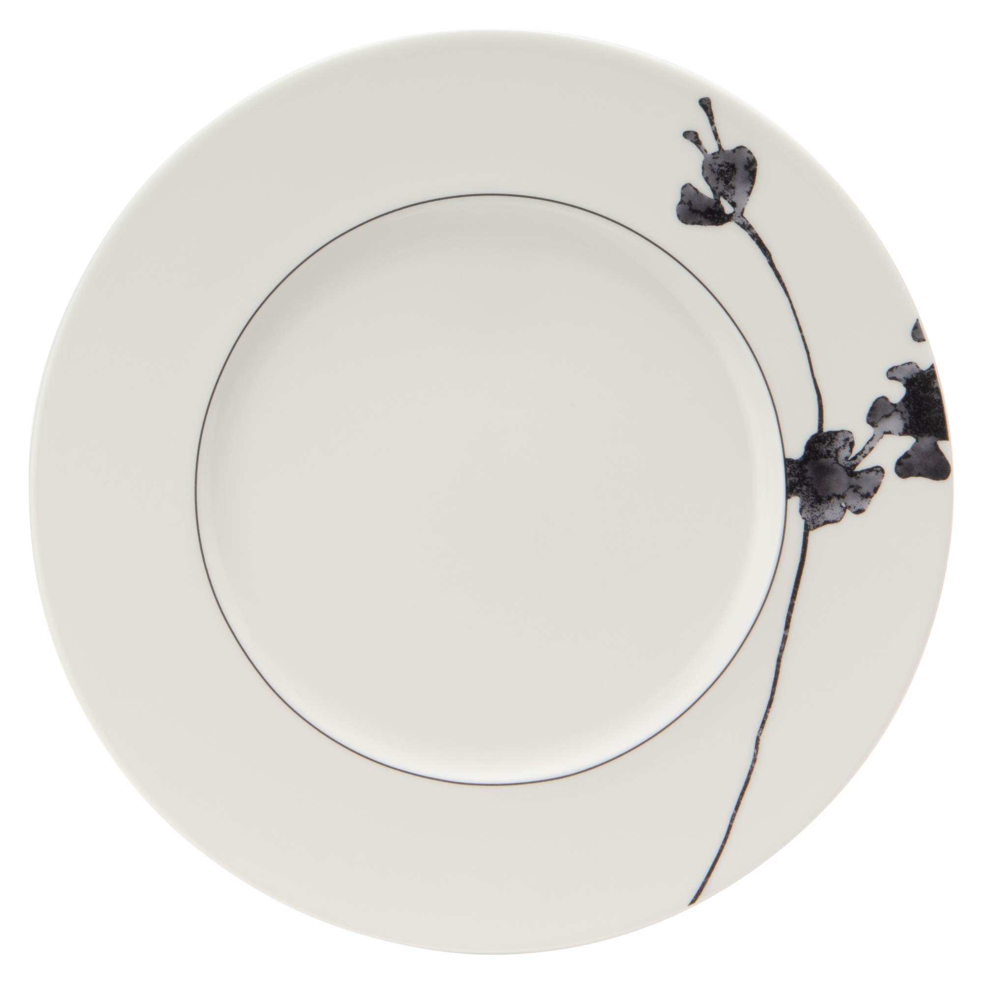 

NARUMI Black Plant Print Plate, 21cm, Black, Plant Pattern, Stylish, Dessert Plate, Microwave Safe, Made in Japan, Product Number: 51230-5463