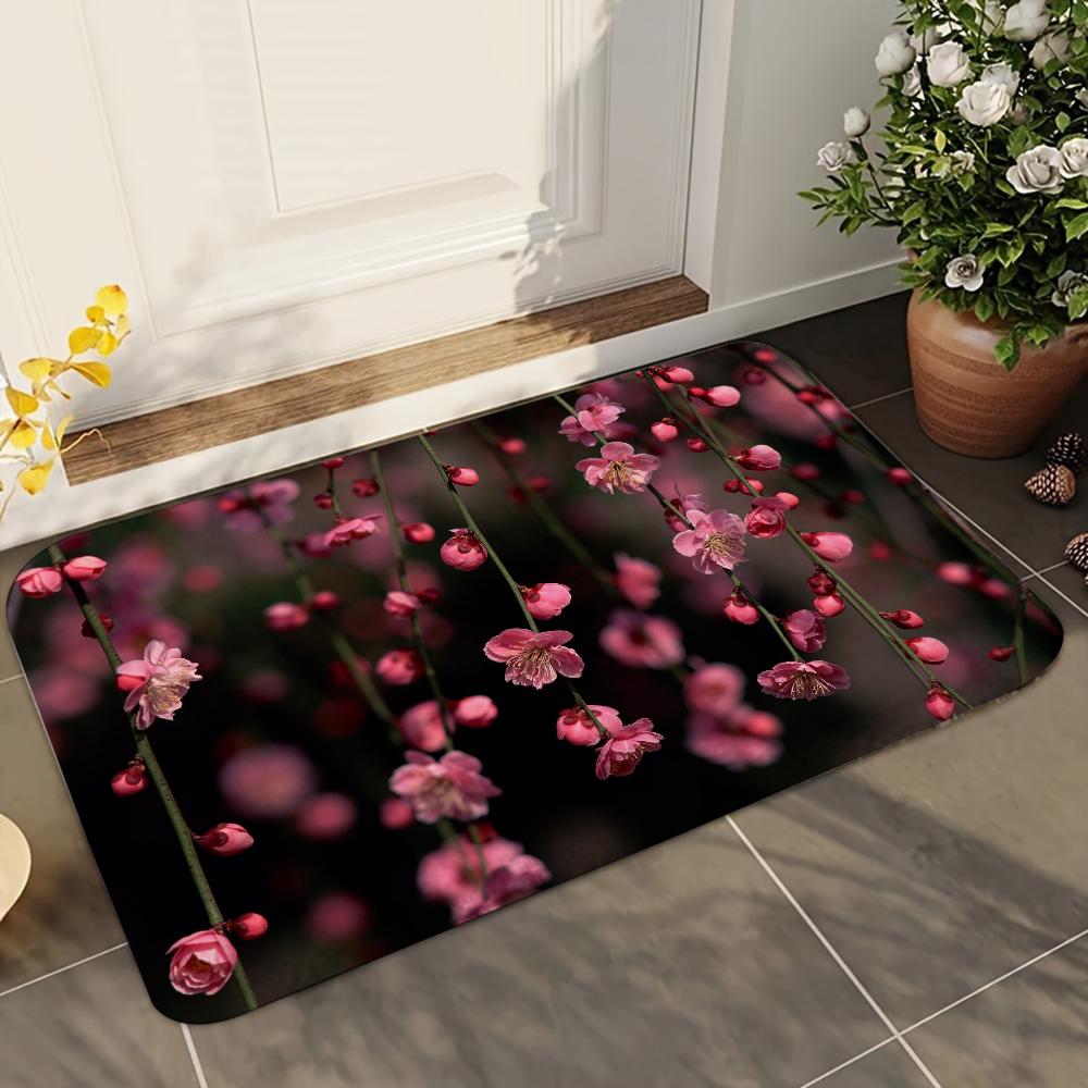 1pc Ins Flower Bathroom Absorbent Mats Anti-Slip Mats Home Decor Supplies Carpets Home Kitchen Floor Mats