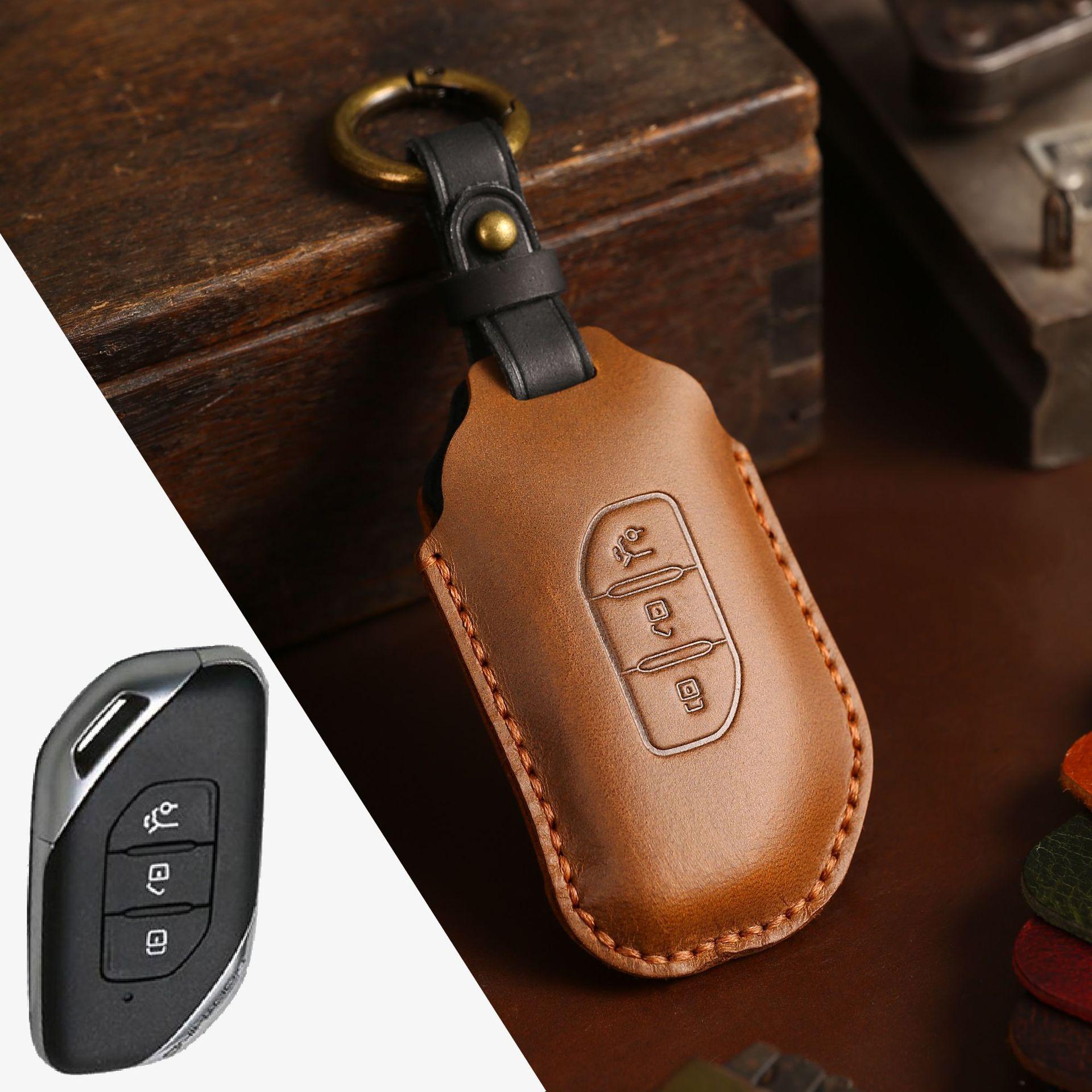 

Leather key bag is suitable for Dongfeng Fengxing evo T5 pure handmade mad horse leather car key bag.