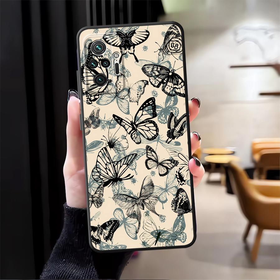 Case for Xiaomi Redmi Note 14 12 11 13 Pro Plus 12C 13C 14C A4 A5 A3 K80 A1 10 9 8 7 Phone Cover K40 A2 A1 Retro Butterfly
