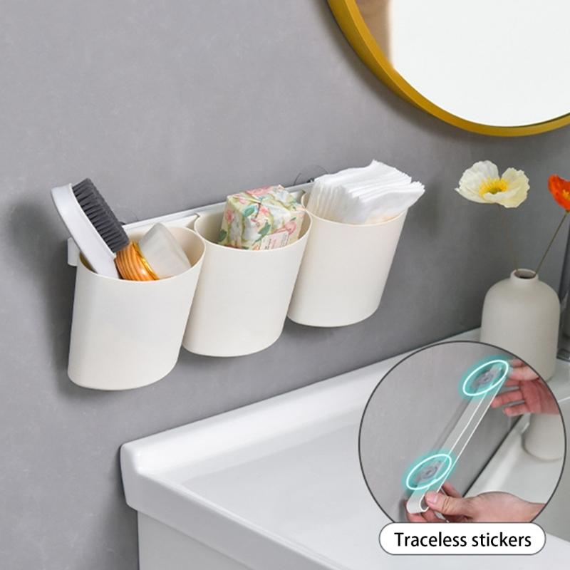 Wall Mounted Storage Bins Kitchen Storage Organizer Bucket Wall Mounted Organizer Basket,for Bathroom,Kitchen,Cabinet
