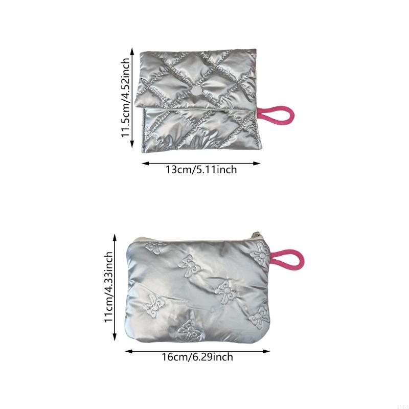 Quilted Silver Storage Pouches Fashionable and Practical PU Materials Bags for Everyday Use Portable Designs for Women Dropship
