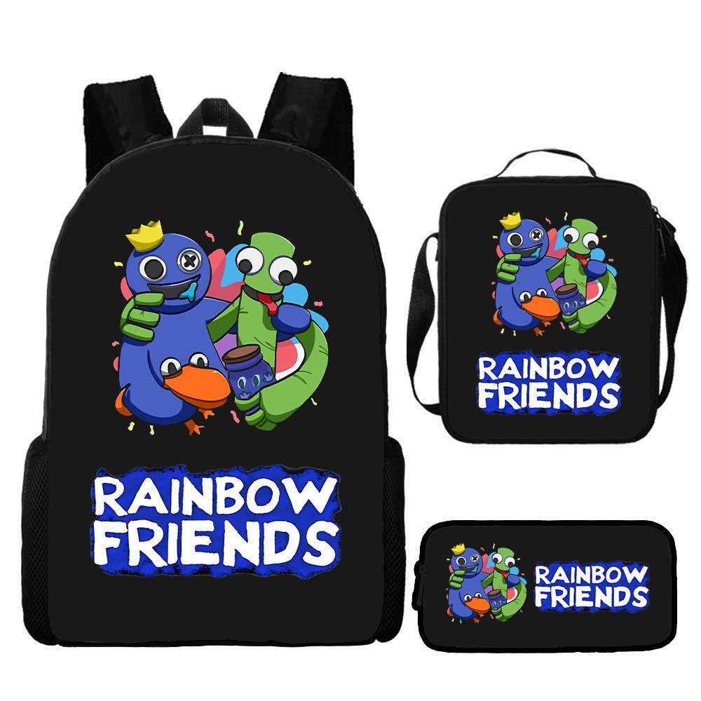 Rainbow Friends Cartoon Backpack With Breathable Air Cushion Straps For Kids Daily Use