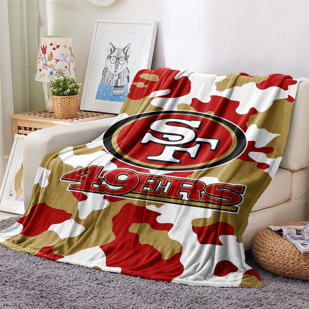 1Pc San Francisco 49ers Print Flannel Blanket, High quality Comfortable for All Seasons, Home Decor, Warmth and Comfort, Perfect for Gifts