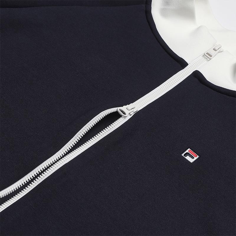 Fila Heritage Casual Fashion Sweet Cool Style Flexible Stiff Elastic Long Sleeve Short Loose Knit Top Women Tops Legendary-Blue F11W548503FNV