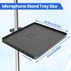 X-STYLE Metal Microphone Stand Tray, Music Stand, and Accessories Holder for Sheet Music, Smartphones, Tuners, and Picks, Black (220165cm)