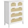 5-Schubladen-Kommode Massivholzgriffe Metallschienen für Büro Wohnzimmer Schlafzimmer 77 x 37 x 104 cm weiß