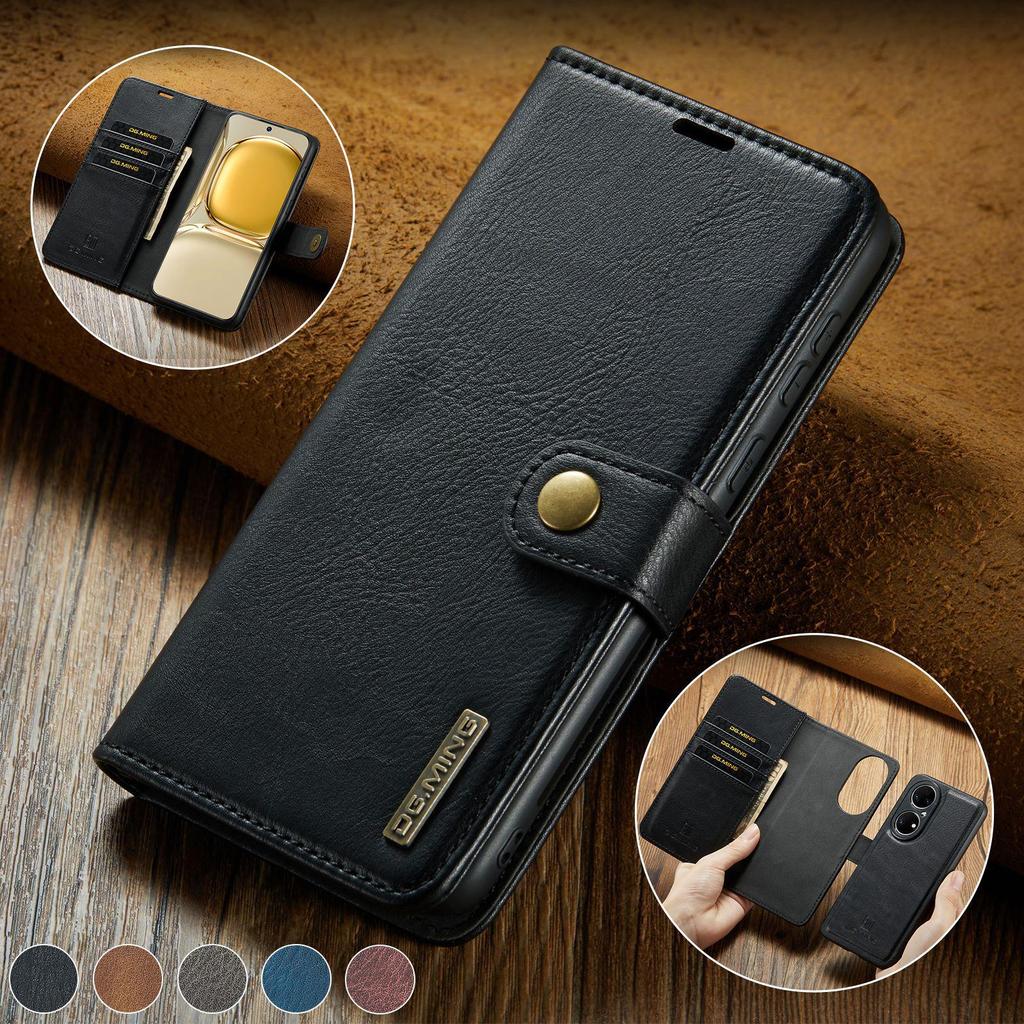 Huawei P50 Pro Magnetic Card Holder Cowhide-Feel Protective Case