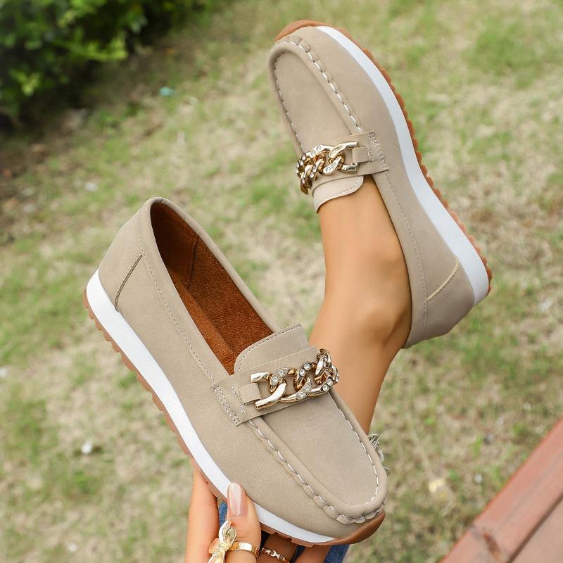 New Large-sized Single Shoes with Water Diamond Metal Thick-soled Soles for Women To Wear on One Foot
