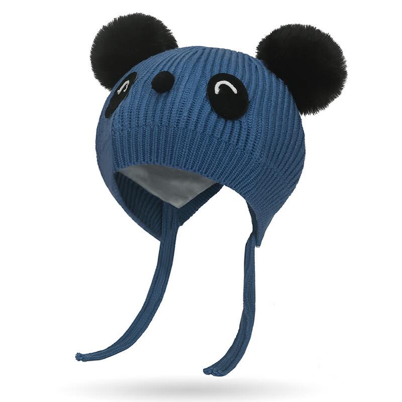 ZHENYUEQI Kids' Warm Panda Cartoon Knitted Hat with Earflaps