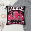 Tackle Cancer Football Pink Ribbon Breast Cancer Awareness Square Pillowcases Sofa Cushion Cover Decorative Throw Pillow Case