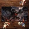 Playmat MTG Playmat Volcano Fire Dragon Mouse Mat Anti-Slip Durable Stitched Edge 35X60CM Fantasy Desk Mat Tapete Magic MTG