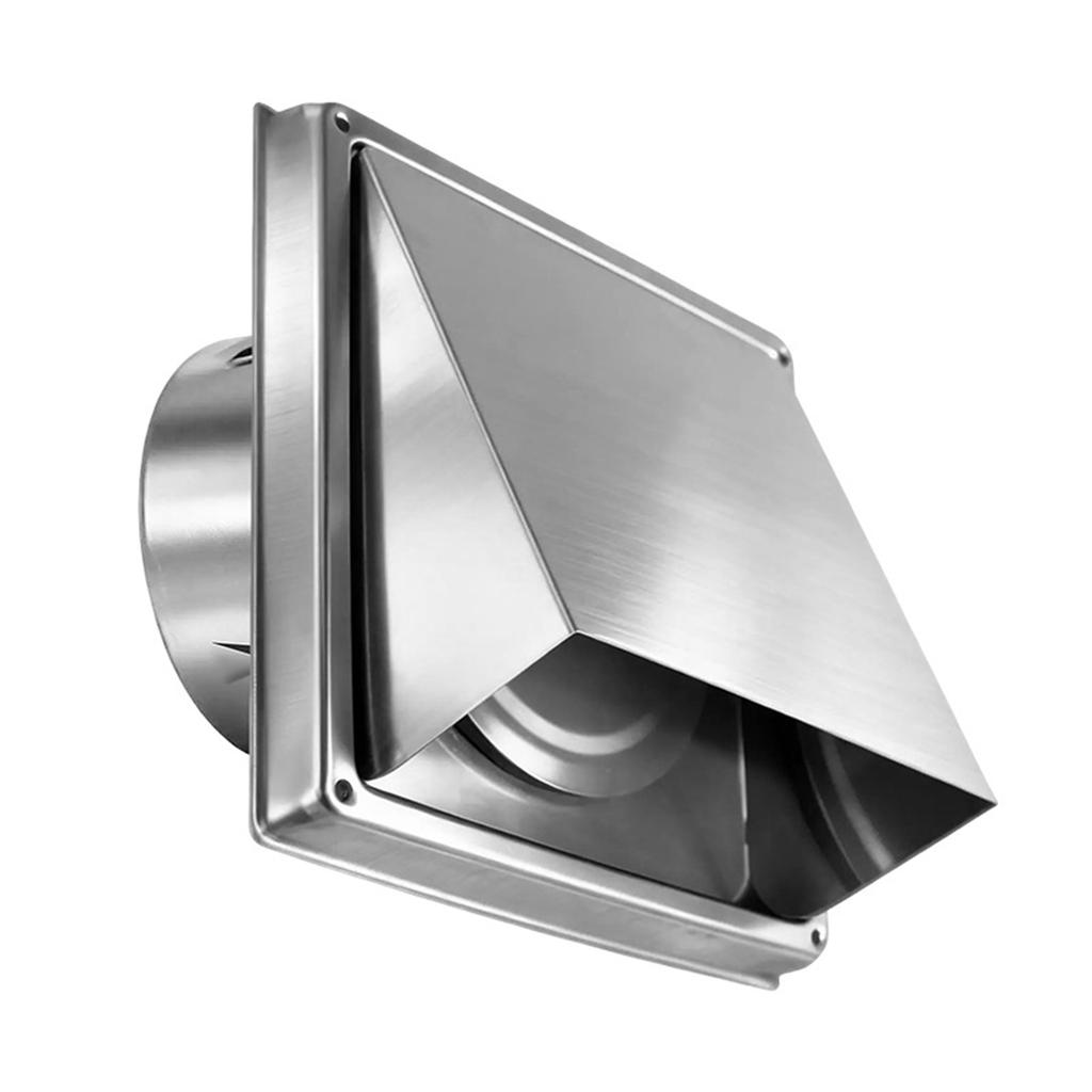 Wall Vent Exhaust Cover 304 Stainless Steel Dryer Hooded Wall Vent Exhaust Hood with Mesh Screen Damper for Dryer Vent