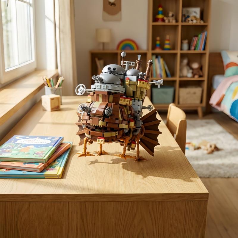 New 1513Pcs Creative Electric Castle Building Blocks , Cartoon Frog Castle Steampunk , Desktop Decor Gift