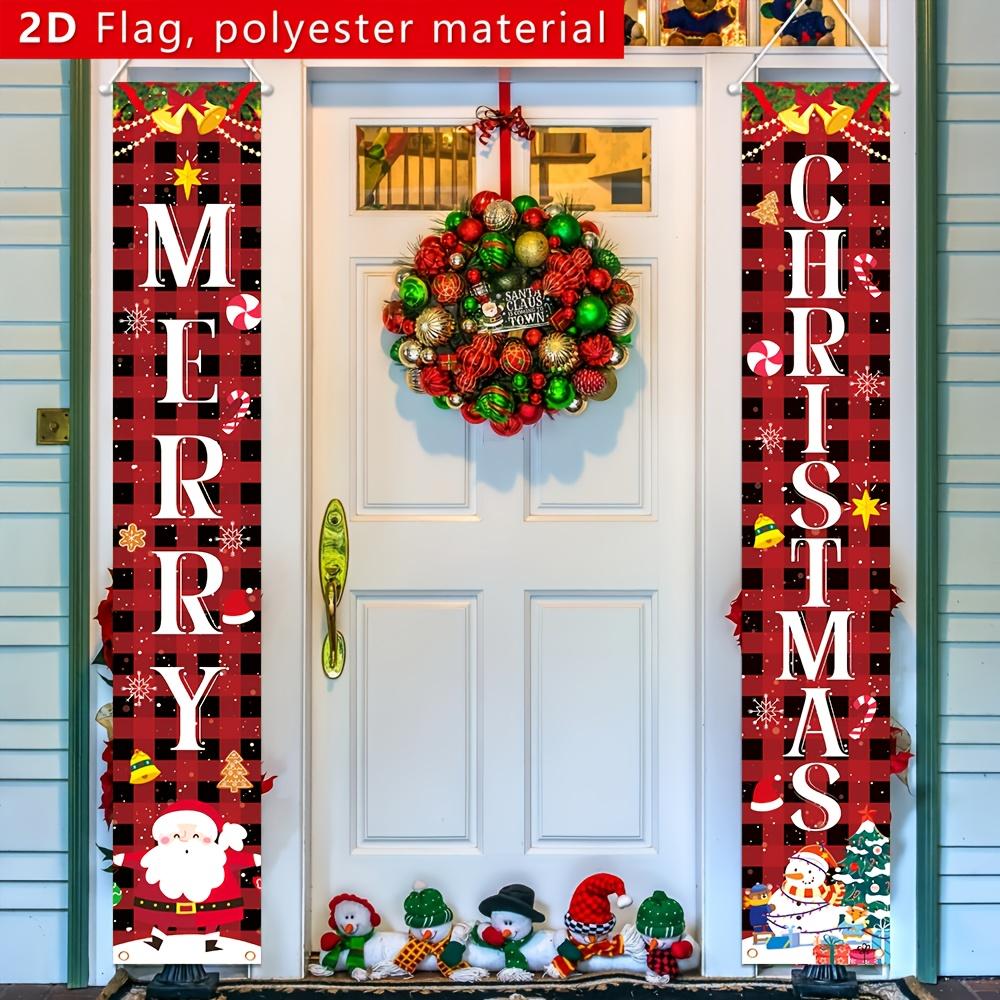 2D Flat, 2D Flat - 2D Flat, 2D Flat - 2D Flat Banner, 1pc 2D Cartoon Designed Christmas Couplet Banner, 180Cm/30Cm, 70.8In/11.8In. No Need for Power G