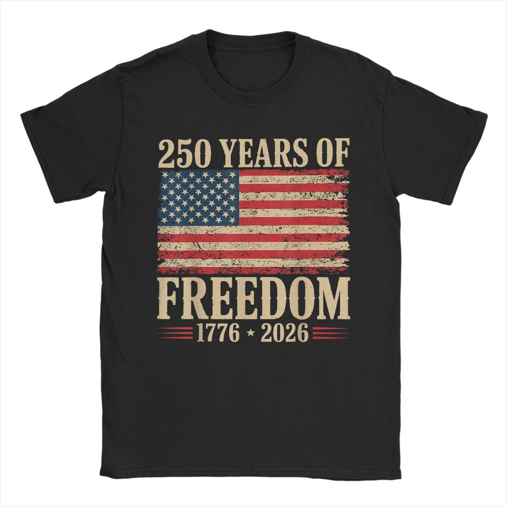 2026 New Streetwear TShirt 250th America Anniversary Independence 250 Years Cotton TShirts Leisure Tshirt for Male Beach Tees