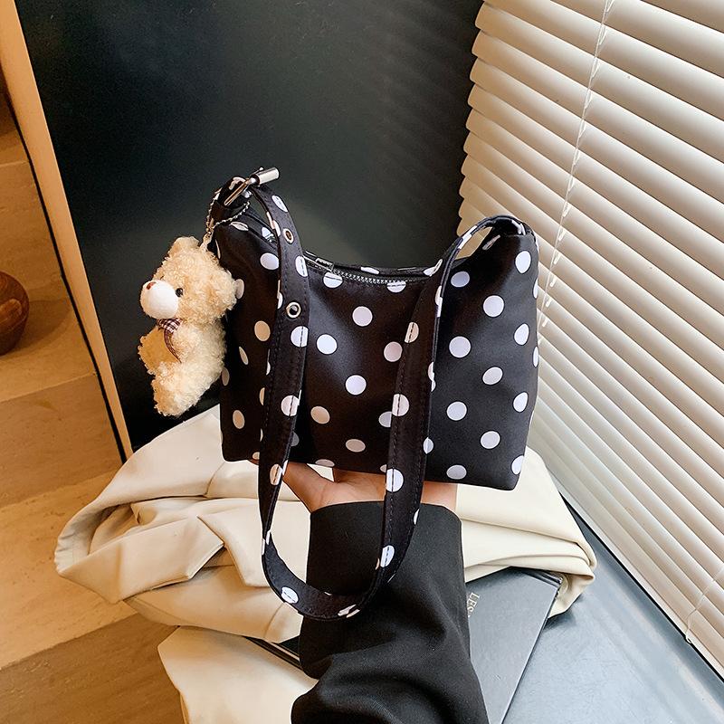 Niche polka dot pillow cloth bag women's new versatile shoulder underarm bag work small bag