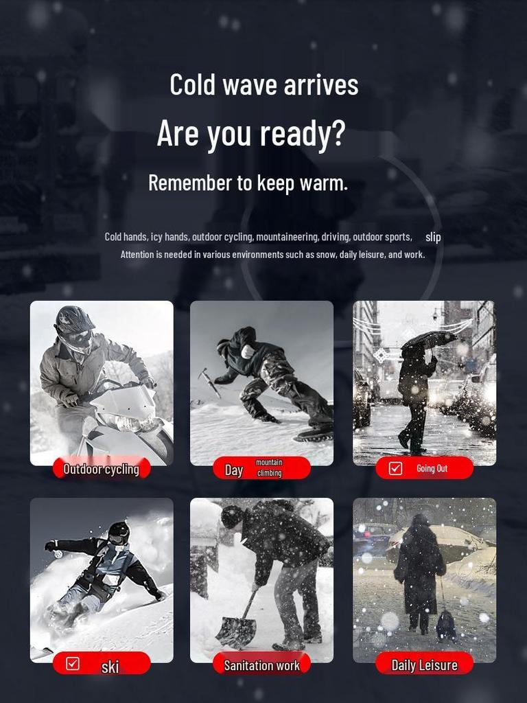 Unisex Waterproof Heated Motorcycle Gloves for Winter Riding