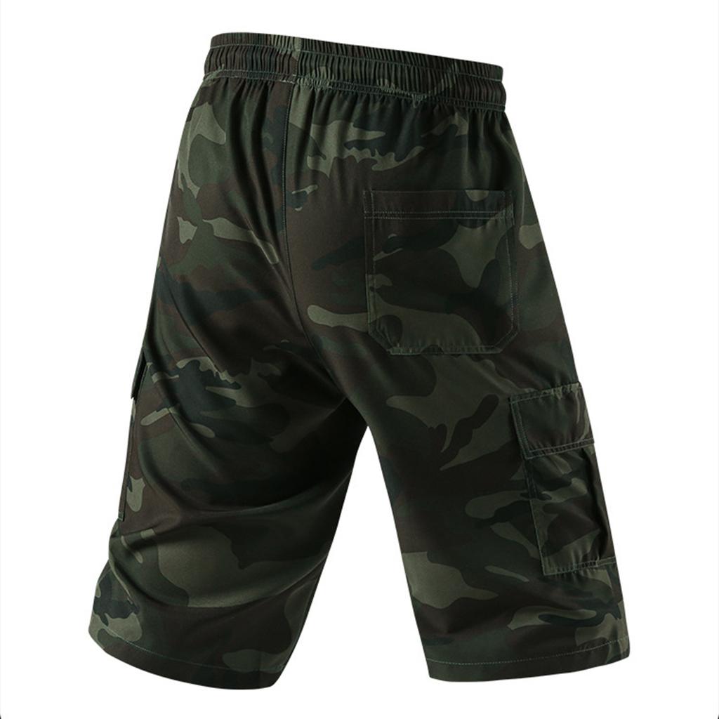 Herren Cargoshorts Leichte Outdoor-Sport Mehrere Taschen Arbeitskleidung Caprihosen Elastischer Bund Sommer Freizeit Arbeitshosen