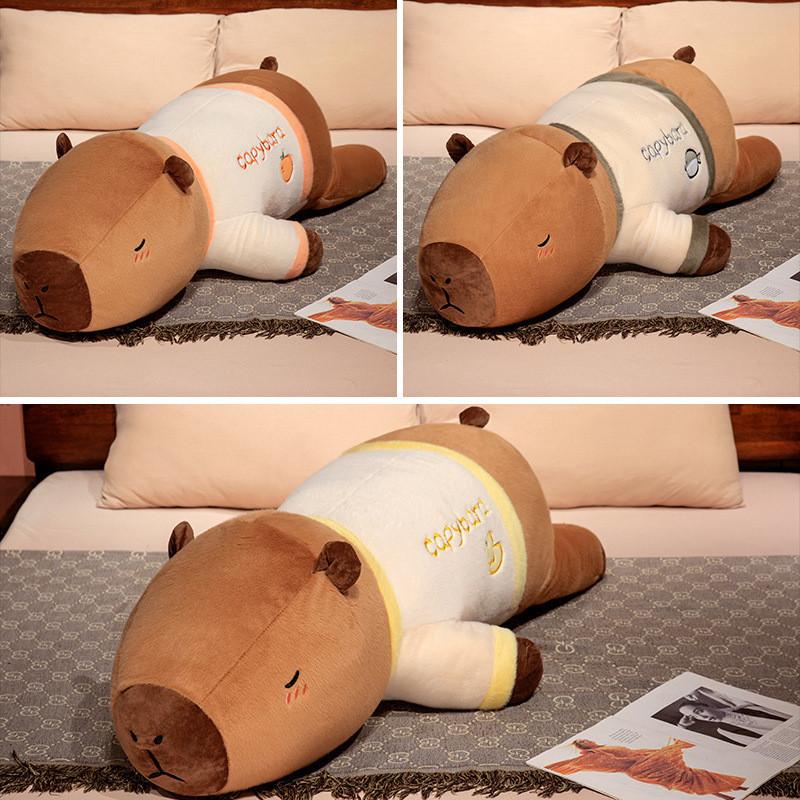 Capybara Pillow Animal Soft Texture Design Plush Lying Doll Duck Sakaban Orange