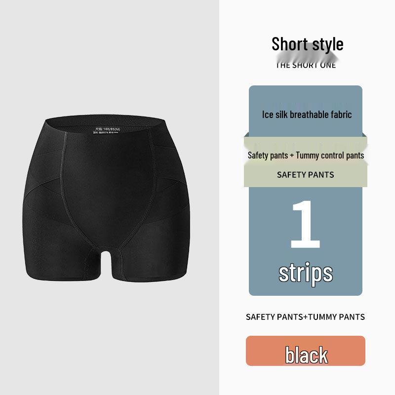 

Breathable High-Waist Seamless Slimming Safety Shorts for Women Nylon, Black, Cotton Crotch