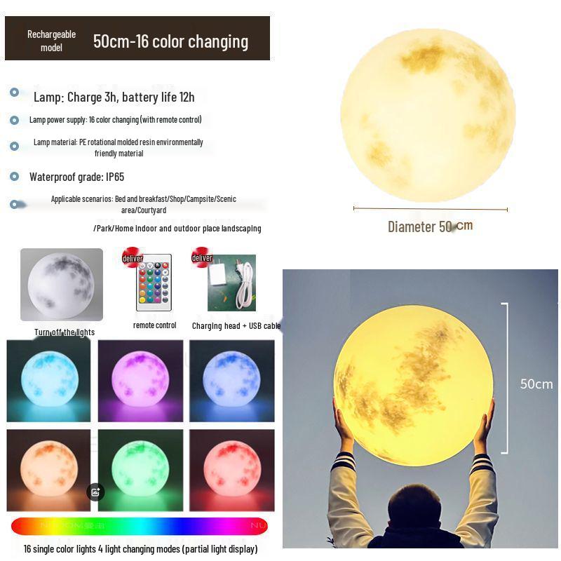 Solar-Powered Waterproof Moon Lamp for Garden, Lawn & Courtyard Decoration