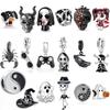 Halloween Black Ghost Series Charm Death Devil Skeleton Tai Chi Bead Fit Bracelet Women Exquisite Jewelry Gift