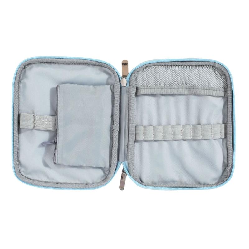 Häkelnadel-Organizer-Tasche Stoff Strickwerkzeug Aufbewahrungsetui Eingebautes Reißverschlussfach Elastische Schlitze für Nähzubehör