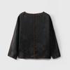Reversible Chinese-Style Silk Crepe Retro Top - Mulberry Silk Long Sleeve Loose T-Shirt, Autumn Collection