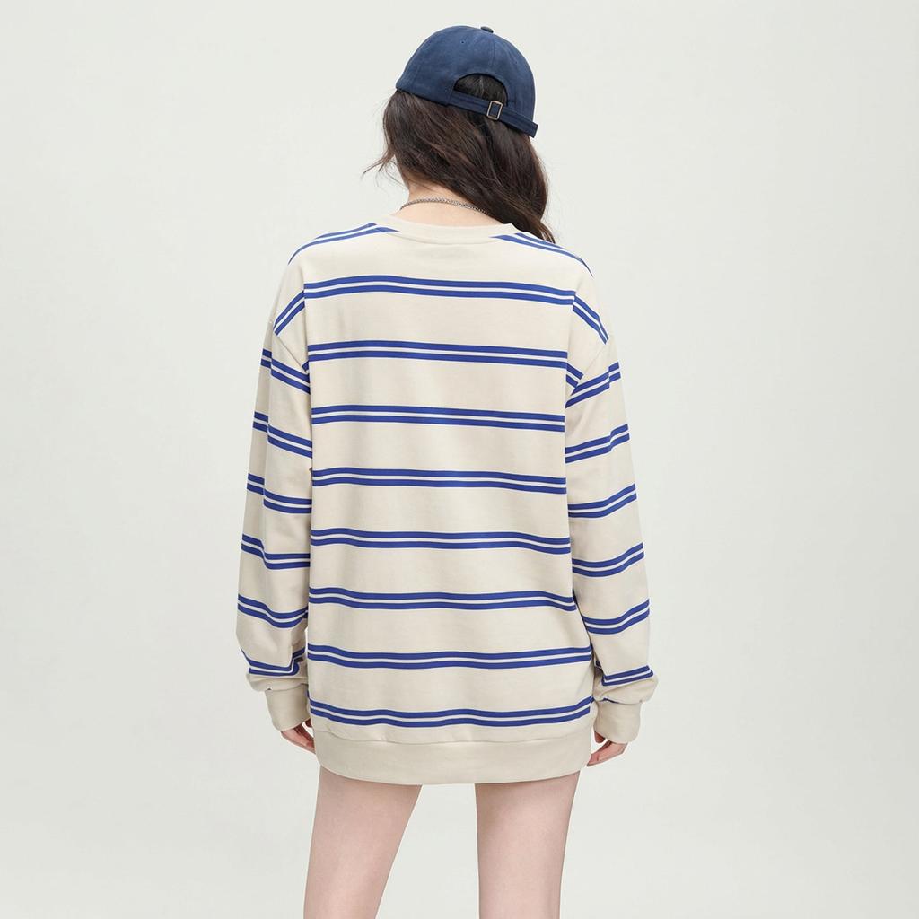 Lazy American striped casual T-shirt for women