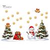 Winter Theme Party Supplies Christmas Window Static Sticker, Creative Snowman Tree Pattern PVC Decal, Waterproof Festival Atmosphere Wall Decals