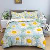Daisy King Queen Duvet Cover Flowers Butterfly Bedding Set For Kids Teens Adults White Floral Theme 2/3pcs Polyester Quilt Cover