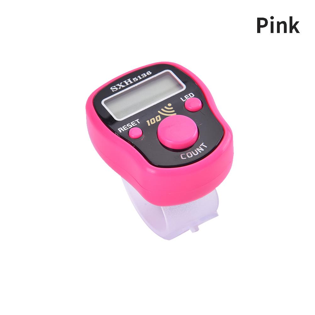 

Маркер стежка, ряд, счетчик пальцев, ЖК-электрический цифровой дисплей A розовый