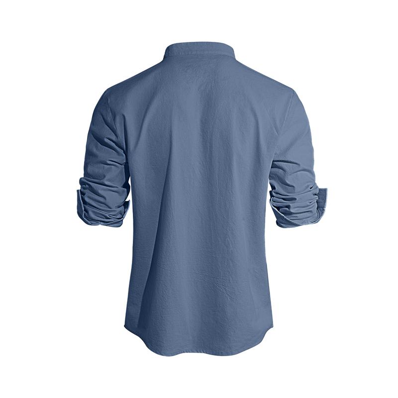New Men's Casual Blouse Cotton Linen Shirt Loose Tops Long Sleeve Tee Shirt Spring Autumn Casual Handsome Men's Shirts