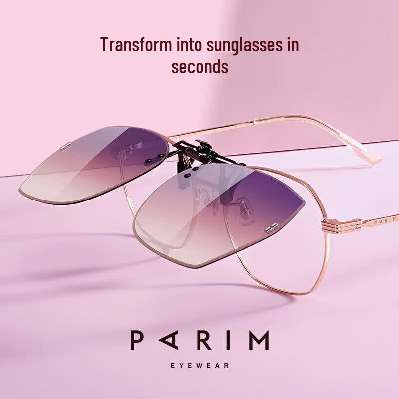 Parim Women's Ultra-Light Polarized Clip-On Myopia Sunglasses