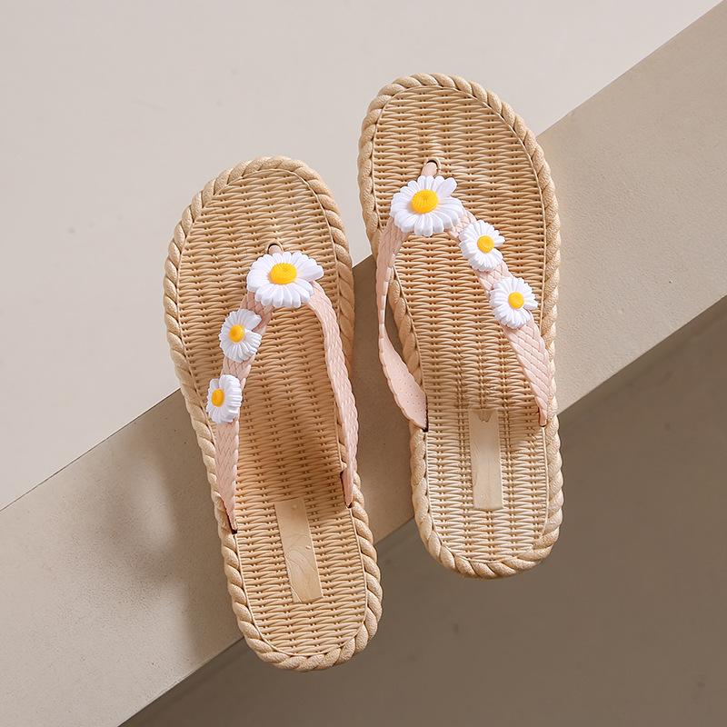 

Новые летние шлепанцы с тремя цветками женские износостойкие женские на плоской подошве пляжные шлепанцы с перемычкой крутые шлепанцы 40/41 абрикосовый