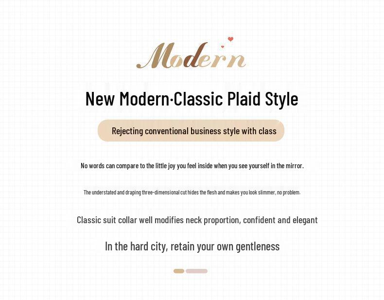 Women's Autumn/Winter Plaid Two-Piece Blazer Suit: Casual & Professional Wear