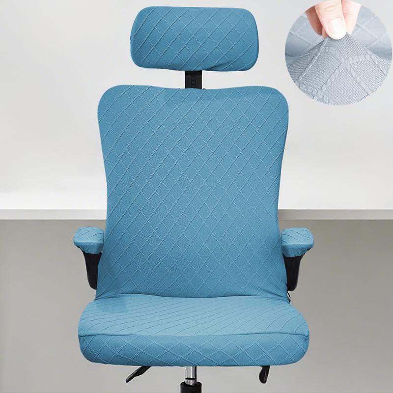 3Pcs/Set Computer Swivel Chair Cover Universal Ergonomic Game Chair Cover with Headrest Armrest Cover for Office Home