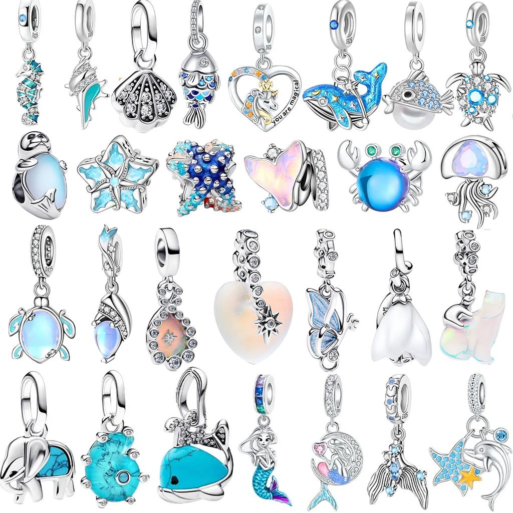 New Genuine Copper Ocean Charm Sea Star Whale Seahorse Shell Bead For Necklaces DoItYourself Bracelets Present Jewelry