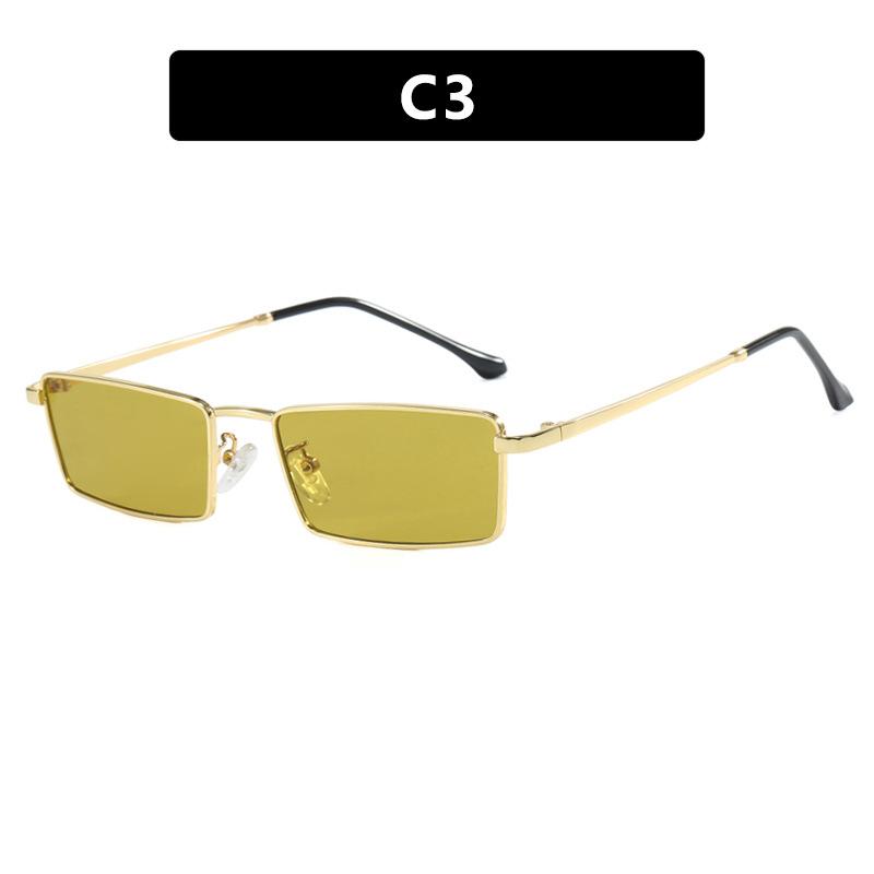 Personalized Fashion Metal Square Sunglasses Elegant Versatile Sunglasses Vacation Trendy Women's Sunglasses