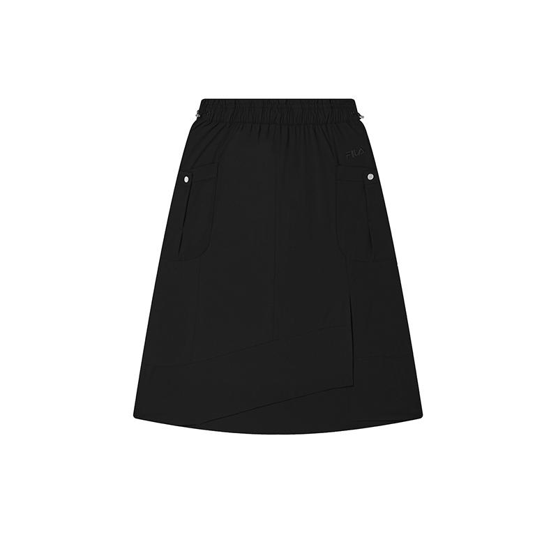 New FILA Casual Long Skirt Women's Jet Black F11W538304F-BK