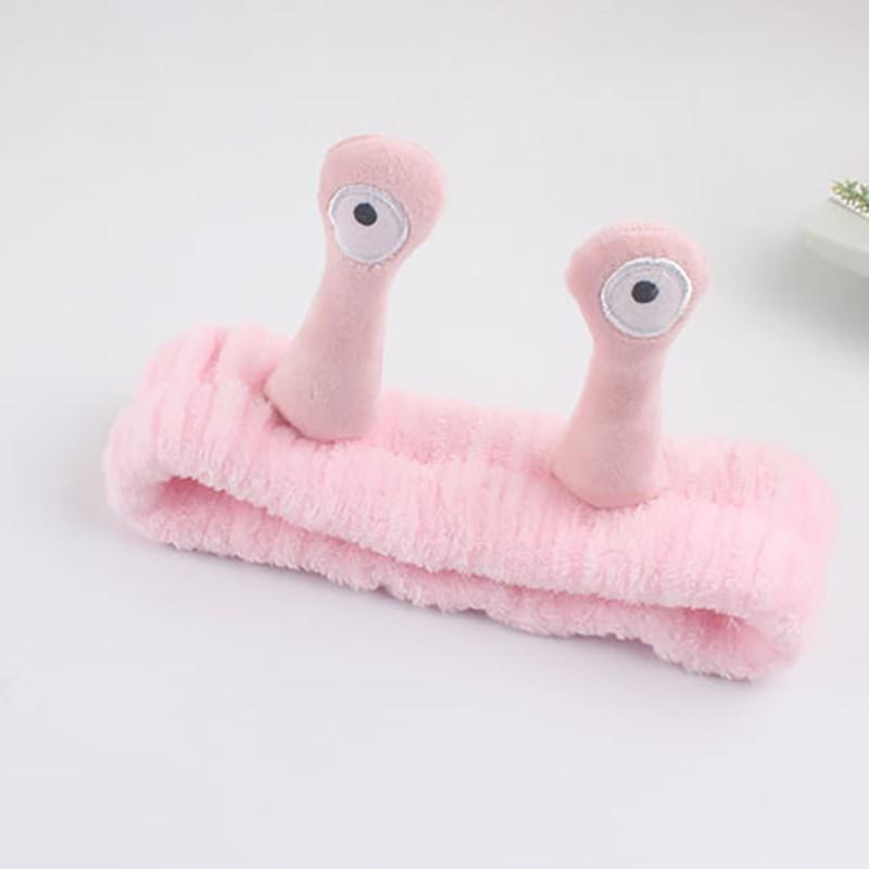 

Креативная плюшевая повязка для волос из кораллового флиса с улиткой для мытья лица для женщин и девочек, повязки на голову, мягкие головные уборы, ленты-тюрбан, аксессуары для волос розовый