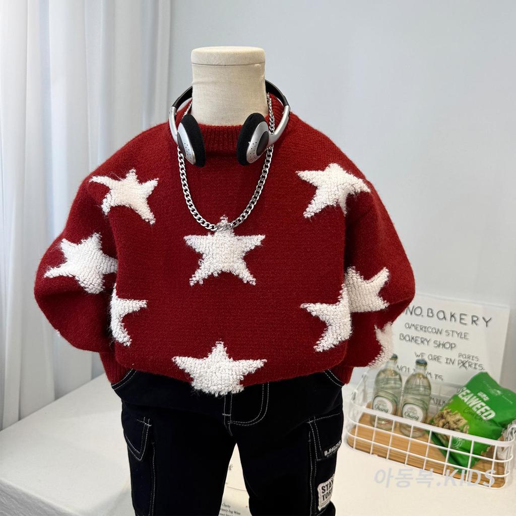 Boys' 2025 Winter Woolen Sweater: Stylish, Thick, Korean Casual Knitwear